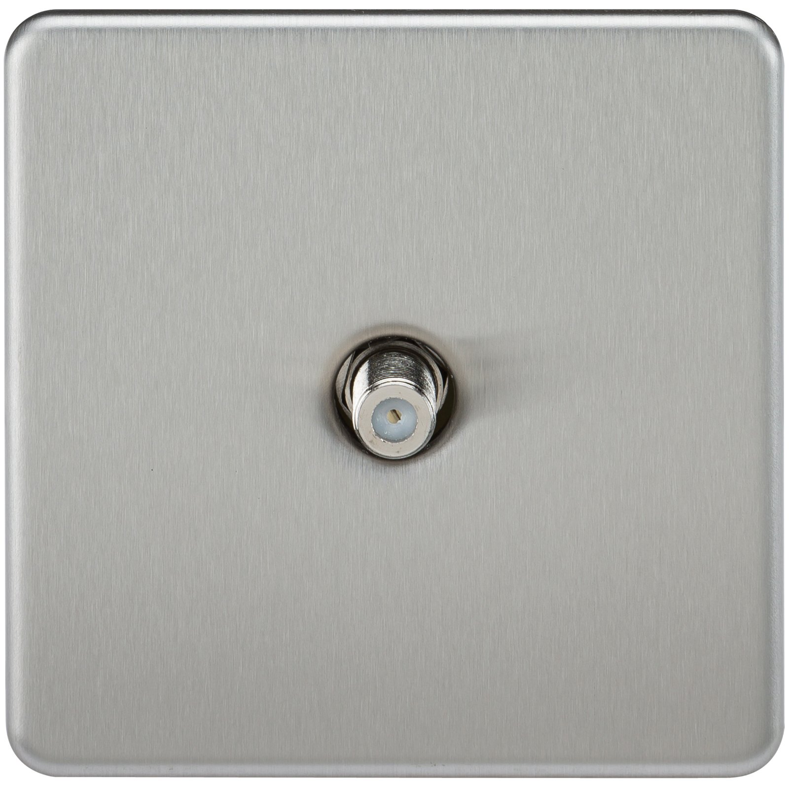 Knightsbridge SF0150BC (Non-Isolated) Screwless 1-Gang Sat Tv Outlet, Brushed Chrome