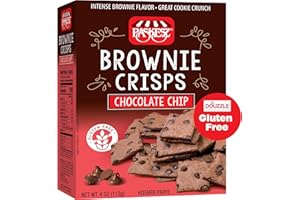DOUzzle Passover Treats, Gluten Free Cookies, Brownie Crisps Chocolate Chip (4 OZ - Pack of 1) Non Gebrokts Kosher for Passover Food Snacks -