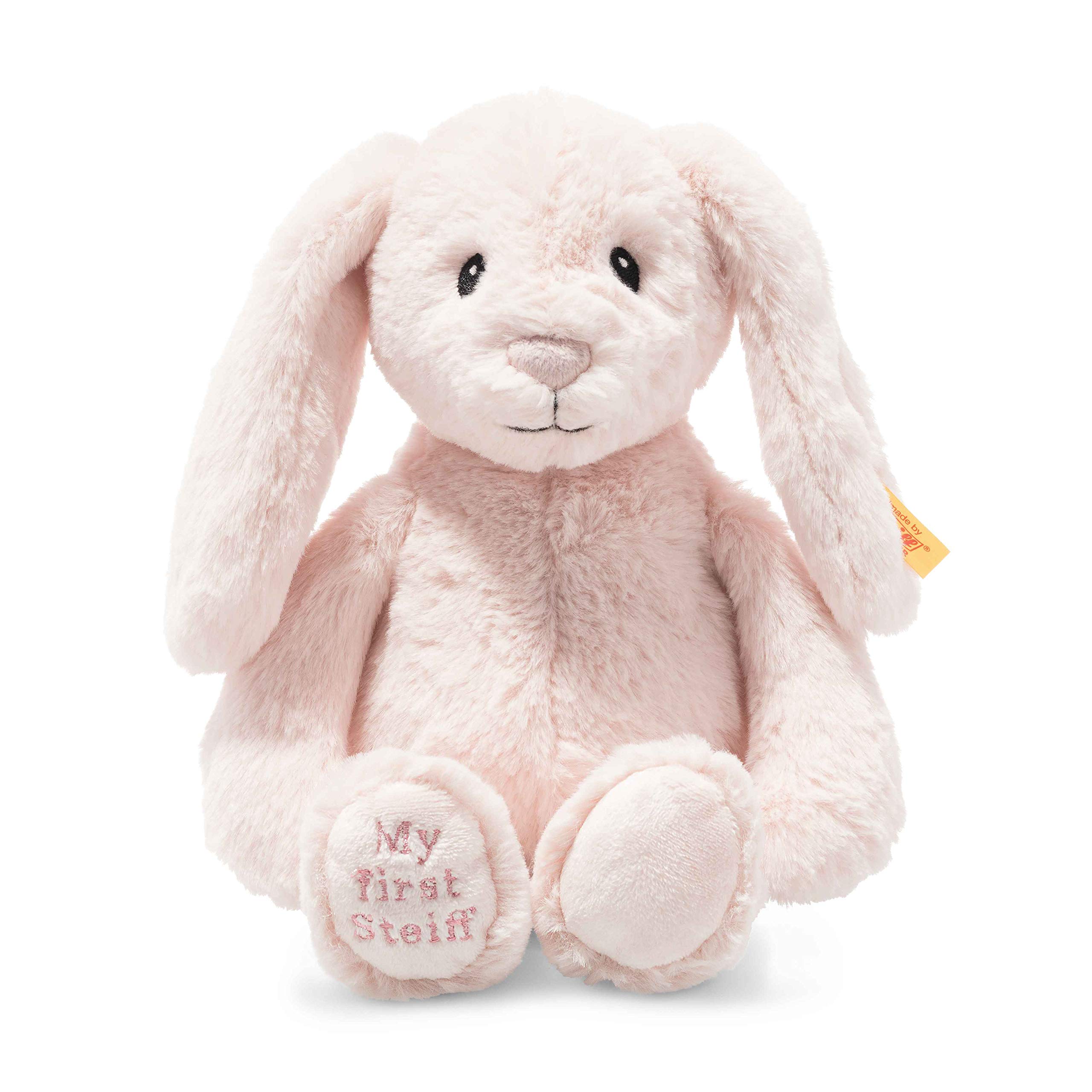 Steiff 242359 Soft Cuddly Friends My First Hoppie Rabbit, Pink, 1 Count (Pack of 1)
