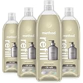 method Gel Hand Wash Refill, Violet + Lavender, 34 fl oz, 4 Pack | Refills Up to 3X, Hydrates &amp; Softens Skin, Designed for Gentle Everyday Cleansing