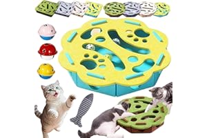 Cat Nail File Enrichment Box, Equipped with 3 Bell Ball, 2026 New Scratch Puzzle Enrichment Box, Interactive Cats Puzzle Toy,