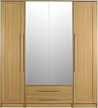 Tesco New Kendal 4 Door 2 Mirror Wardrobe With 2 Drawers 4