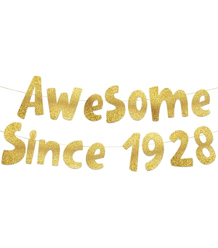 Geburtstags-Spruchband ‘Cheers To 97 Years’ – Goldfarben, Aus Glitzerkarton, Zum Aufhängen