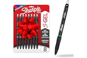 Sharpie S-Gel Pens, Medium Point (0.7mm), Assorted Ink Colors, 8 Count - Ideal for Writing, Journaling, Drawing, Coloring, Note-Taking, College Supplies