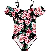 Kanu Surf Girls Peggy UPF 50+ Beach Sport Off Shoulder One Piece Swimsuit