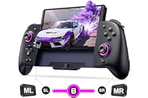 Spican Switch Controllers for Nintendo Switch/OLED, Full-Size Switch Joy-pad for Better Handheld Mode, Switch Accessories Wireless Pro Controller with Joystick Light/Battery/Turbo/Macro/4 Game Slot