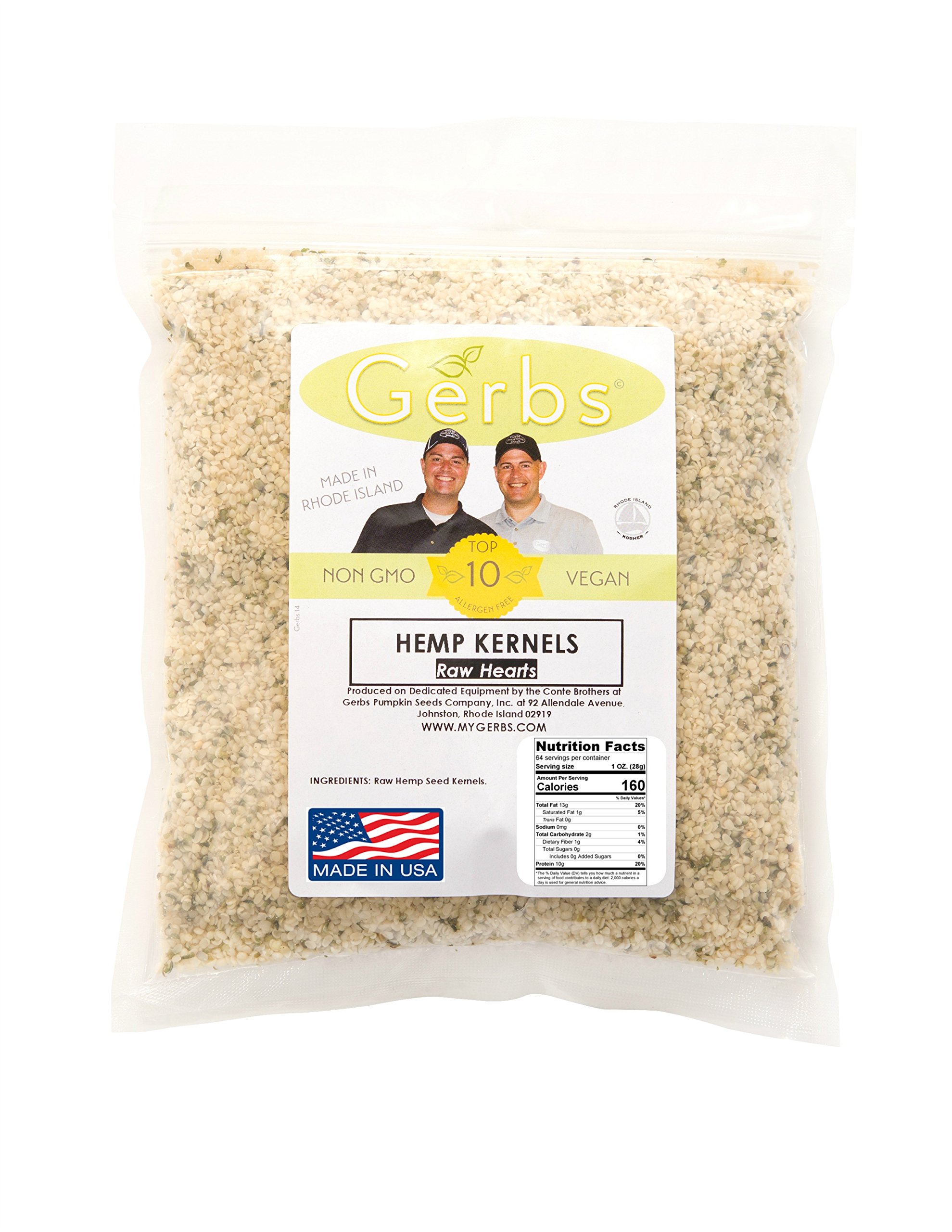 GERBS Raw Hemp Seed Kernels, 4 LBS by Top 12 Food Allergy Free & NON