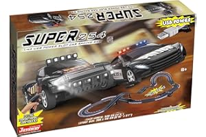 Joysway: Super 254 USB Power Slot Car Racing Set, Digital Proportional Speed Controller, Highly Scaled Cars with Bright Led Headlights, For Ages 8 and up