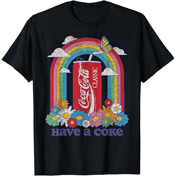 Amazon.com: Coca Cola Rainbow Multi Bottles T-Shirt : Clothing