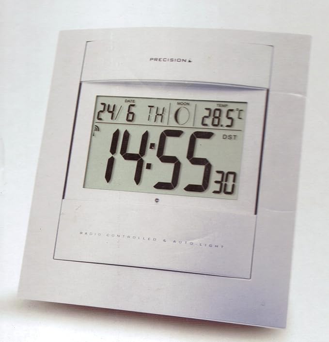 Radio Controlled Alarm Clock with Moon Phase, Temperature and Date
