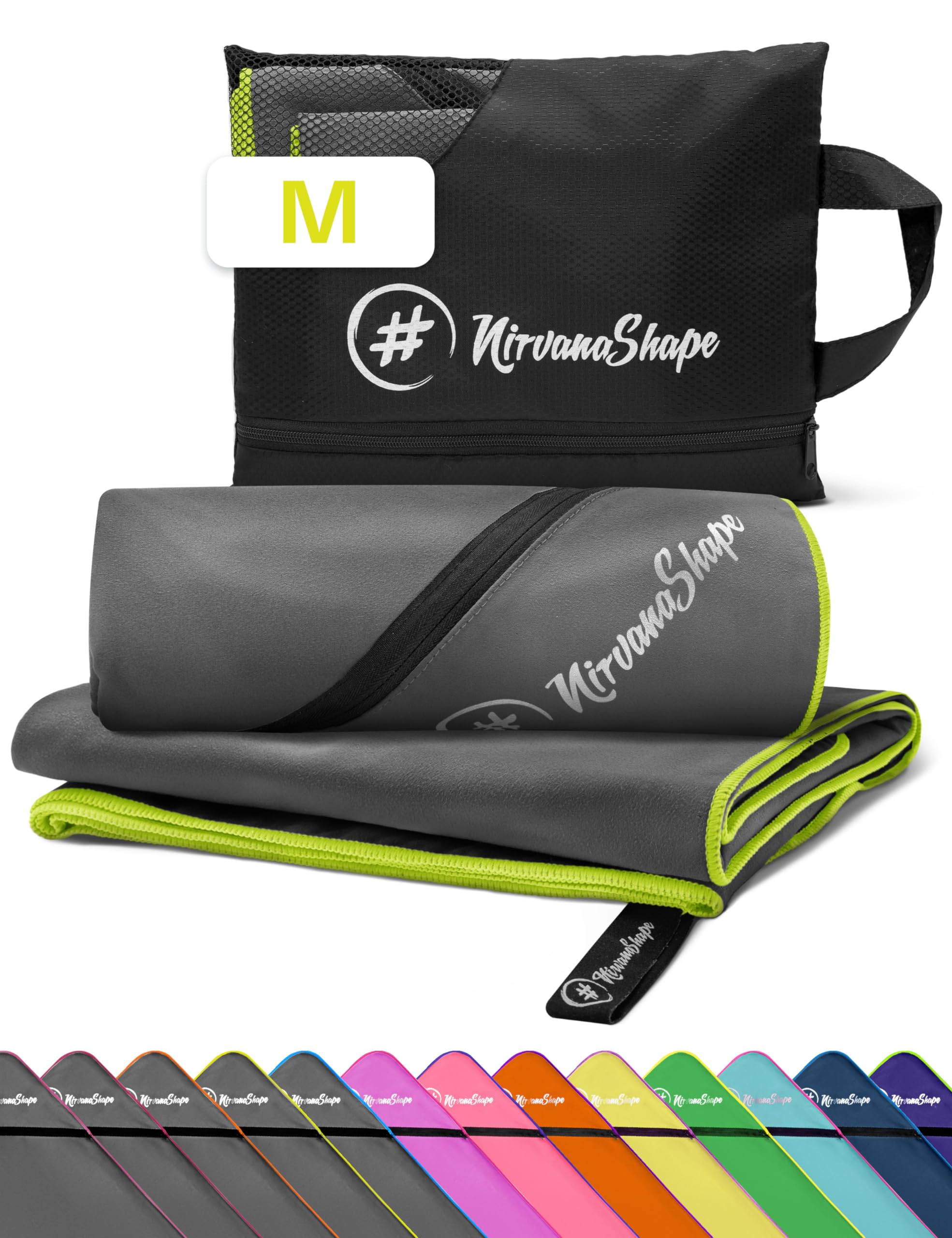 NirvanaShape Microfiber - Travel Towel for Beach and Fitness, M 120 x 60 cm