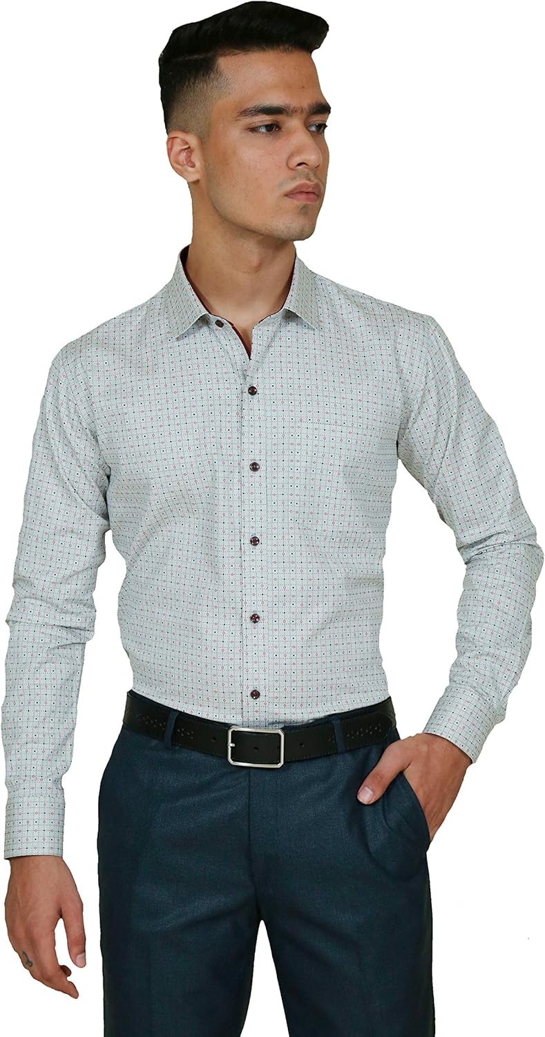 Buy Mens Grey Printed Formal Shirt at Amazon.in