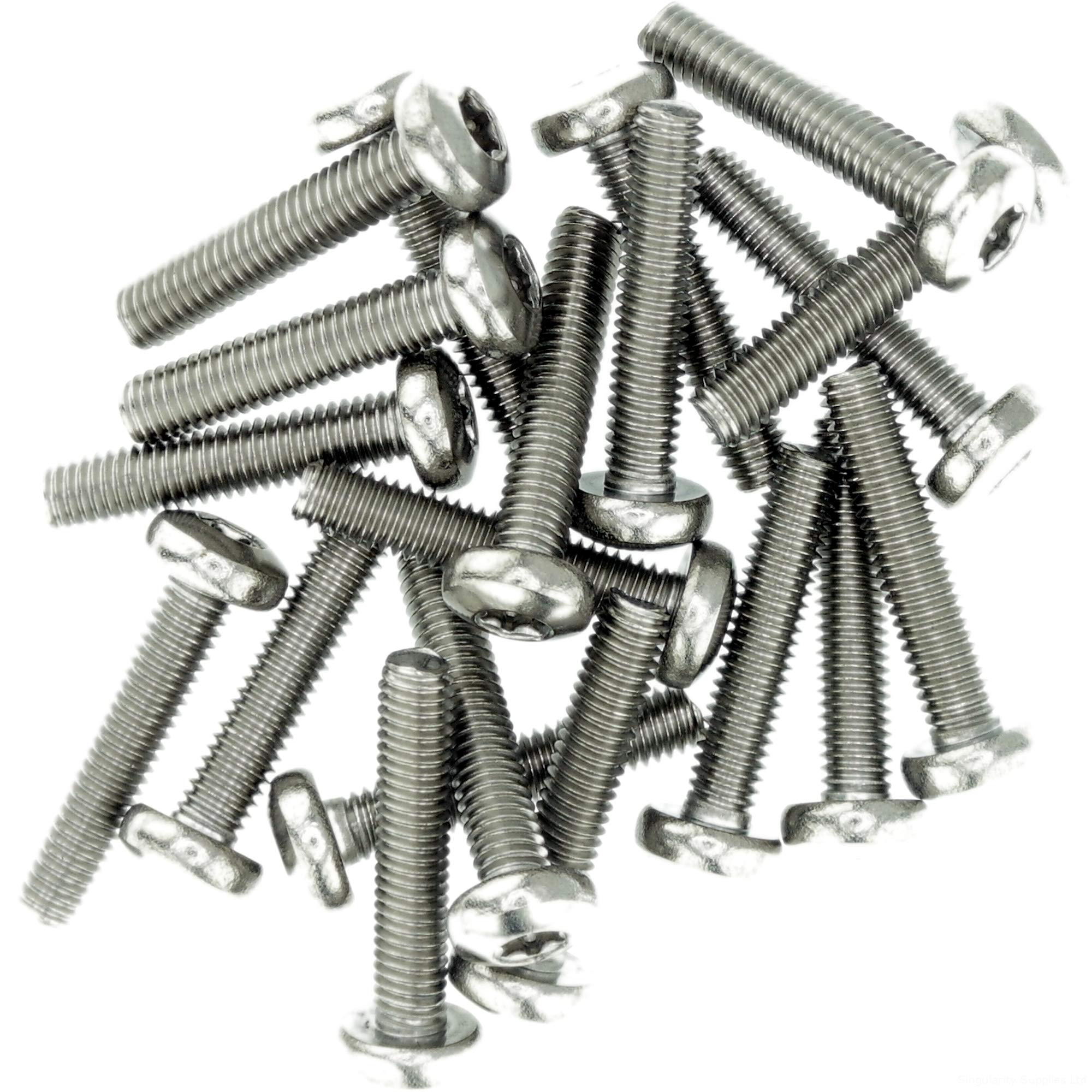M5 (5mm x 30mm) TX Pan Thread Rolling Screw - Stainless Steel (A2) (Pack of 20)
