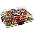 Travel Charcuterie Board With Lid Charcuterie Board With Clear Lid - Portable Cheese Board With 4 Compartments White Portable Cheese Board With Lid - View #13
