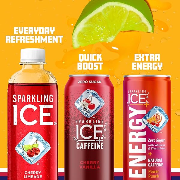 SPARKLING ICE, CHERRY LIMEADE SPARKLING WATER, ZERO SUGAR FLAVORED WATER, WITH VITAMINS AND ANTIOXIDANTS, LOW CALORIE BEVERAGE, 17 FL OZ BOTTLES (PACK OF 12)