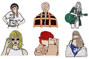 GIURKUU 6 Pcs Singer Embroidered Patches, Iron/Sew on Singer Music Appliques Patch, Funny Fashion Patch for Jeans, Dress, Jackets, Hats, Perfect Gifts for Music Fans