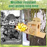 Suewidfay Squirrel Feeder with Lift-Up Lid Wooden Waterproof Durable view 5