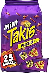 Takis Fuego Mini 25 pc / 1.23 oz Bite Size Multipack, Hot Chili Pepper & Lime Flavored Extreme Spicy Rolled Tortilla Chips