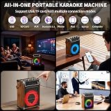 JYX Karaoke Machine with 2 Wireless Mics Bluetooth Speaker Bass Treble Echo view 5