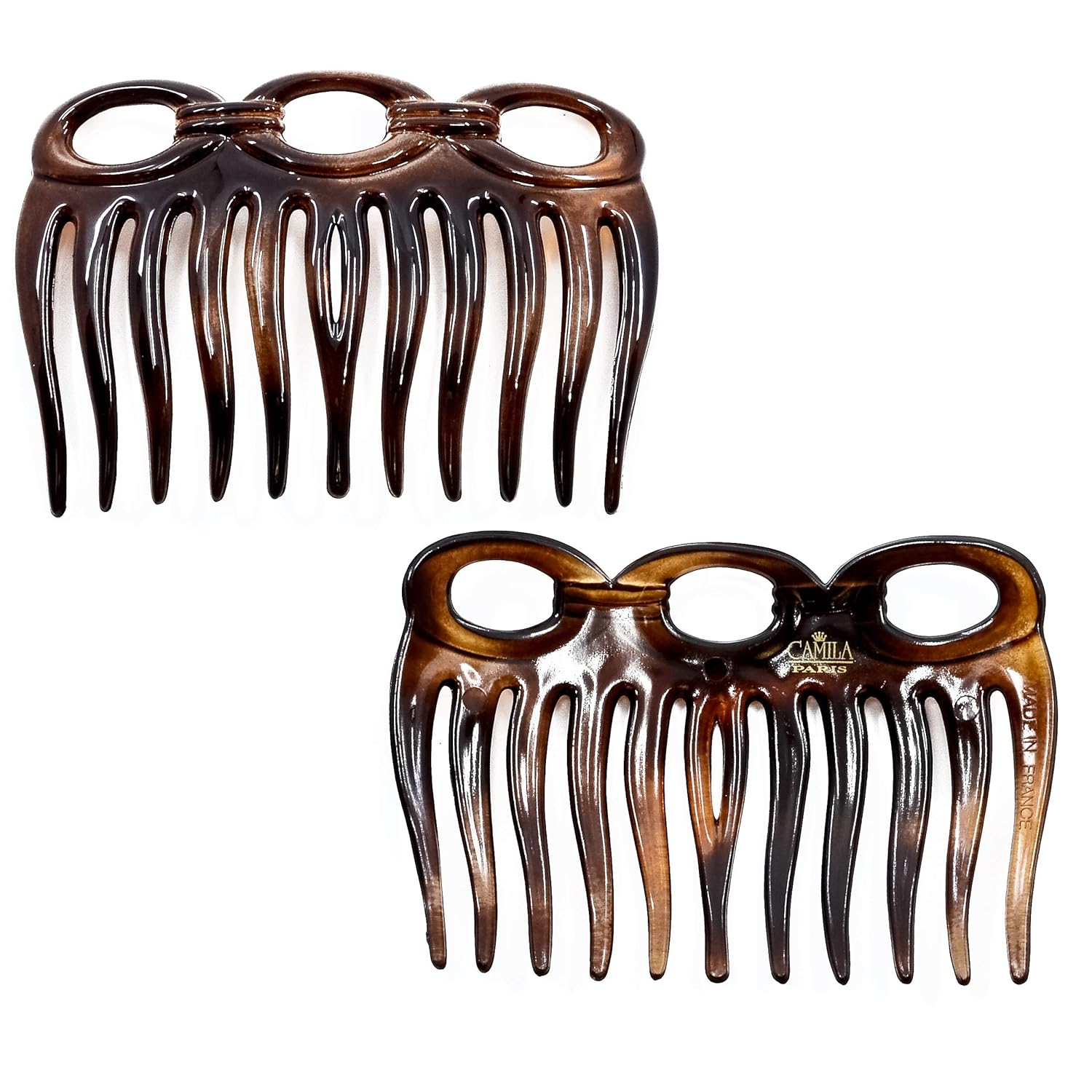 Camila Paris CP826/2 French Hair Side Comb 3 inch Small, Tortoise Shell Flexible Durable Cellulose Hair Combs, Strong Hold Hair Clips for Women, No Slip Styling Girls Hair Accessories, Made in France : Beauty