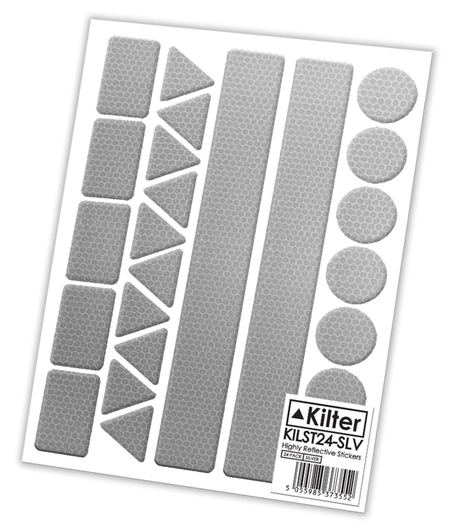 Kilter Highly Reflective Safety Stickers - 2 x 24 Pack - Silver