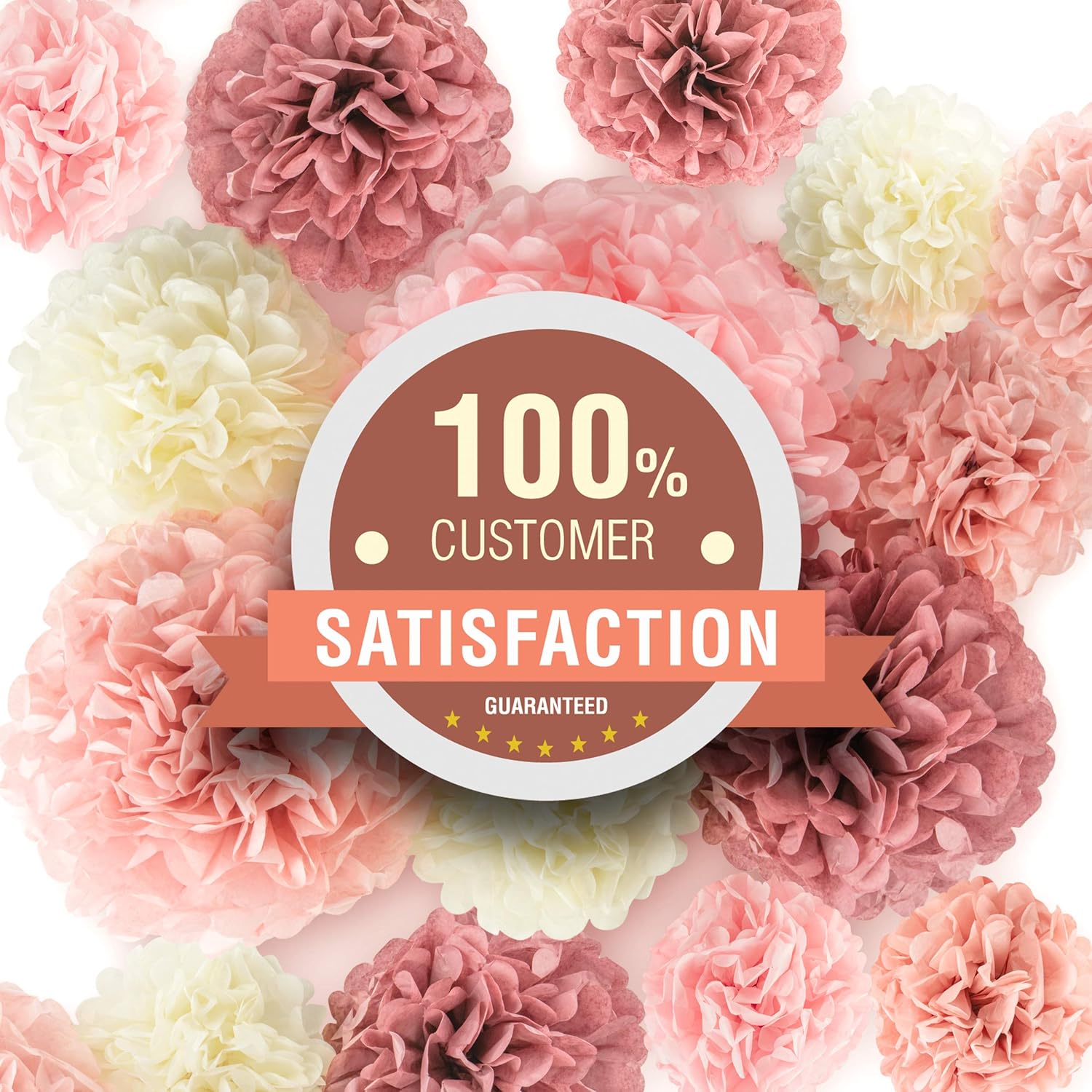 EpiqueOne Special Occasion Decoration Set - 22 Pcs Dusty Rose, Mauve, Blush Pink, Cream Decoration Kit - Pom Poms, Lanterns, Honeycomb & Garland - Decor for Birthday, Wedding, Baby Shower Party: Health & Personal Care