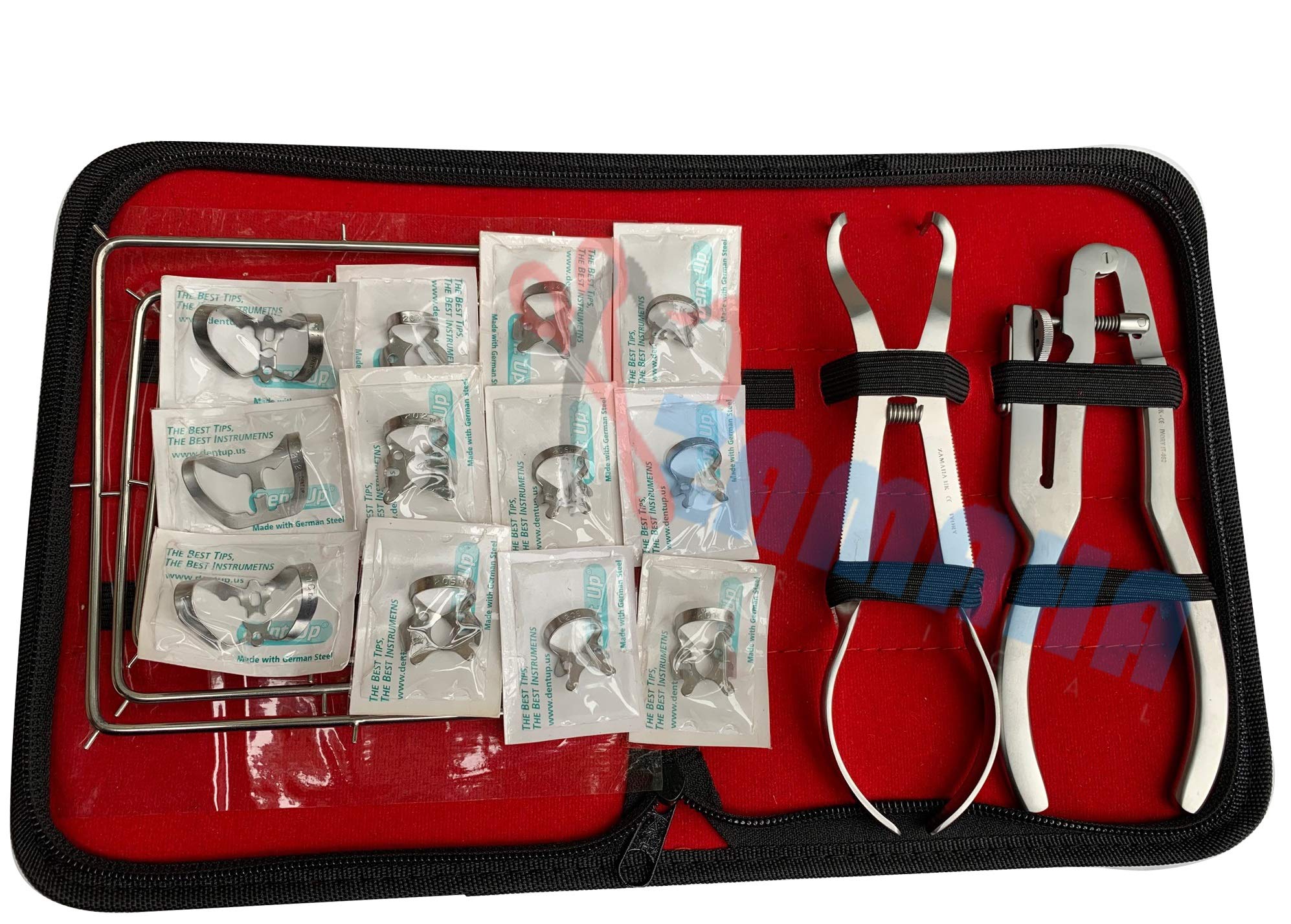 Rubber Dam Kit - Set of 19 pcs - Rubber Dam Set - Rubber Dam Instruments Set of 19 pcs with PU Leather - First Class Postage