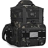TENKIST Expandable Tactical Lunch Box, XLarge Insulated Lunch Cooler Bag Heavy Duty Leakproof Lunch Pail for Men Adults Work Office Outdoor Picnic Trips,25L,Black-Camo
