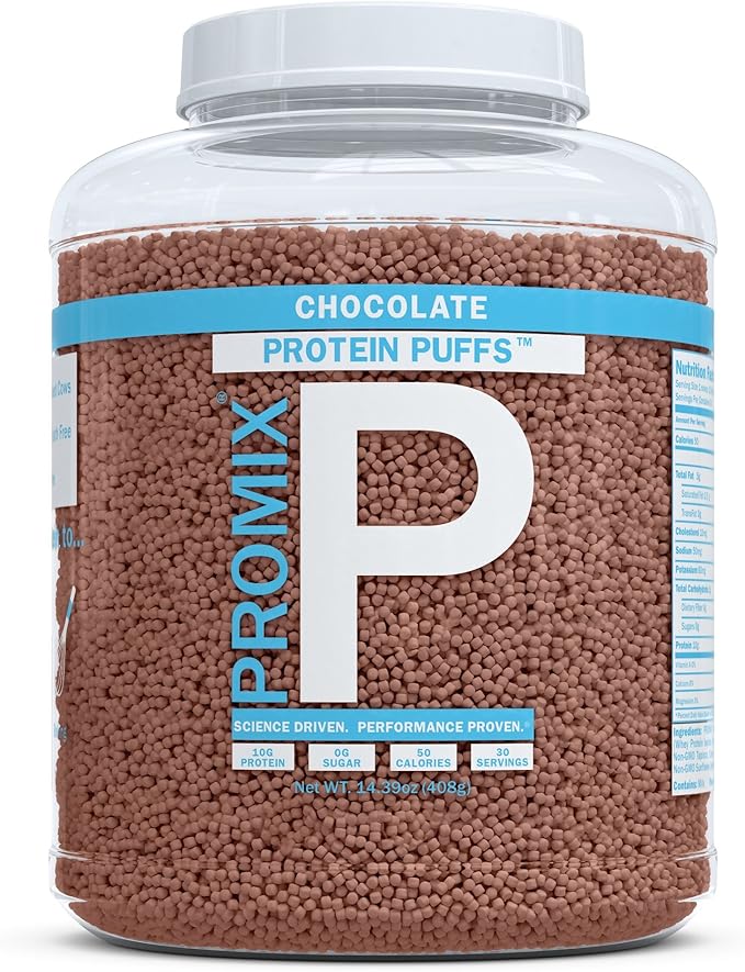 ProMix Whey Protein Isolate Puffs, Chocolate, 30 Servings 10g Protein, 0g Sugar