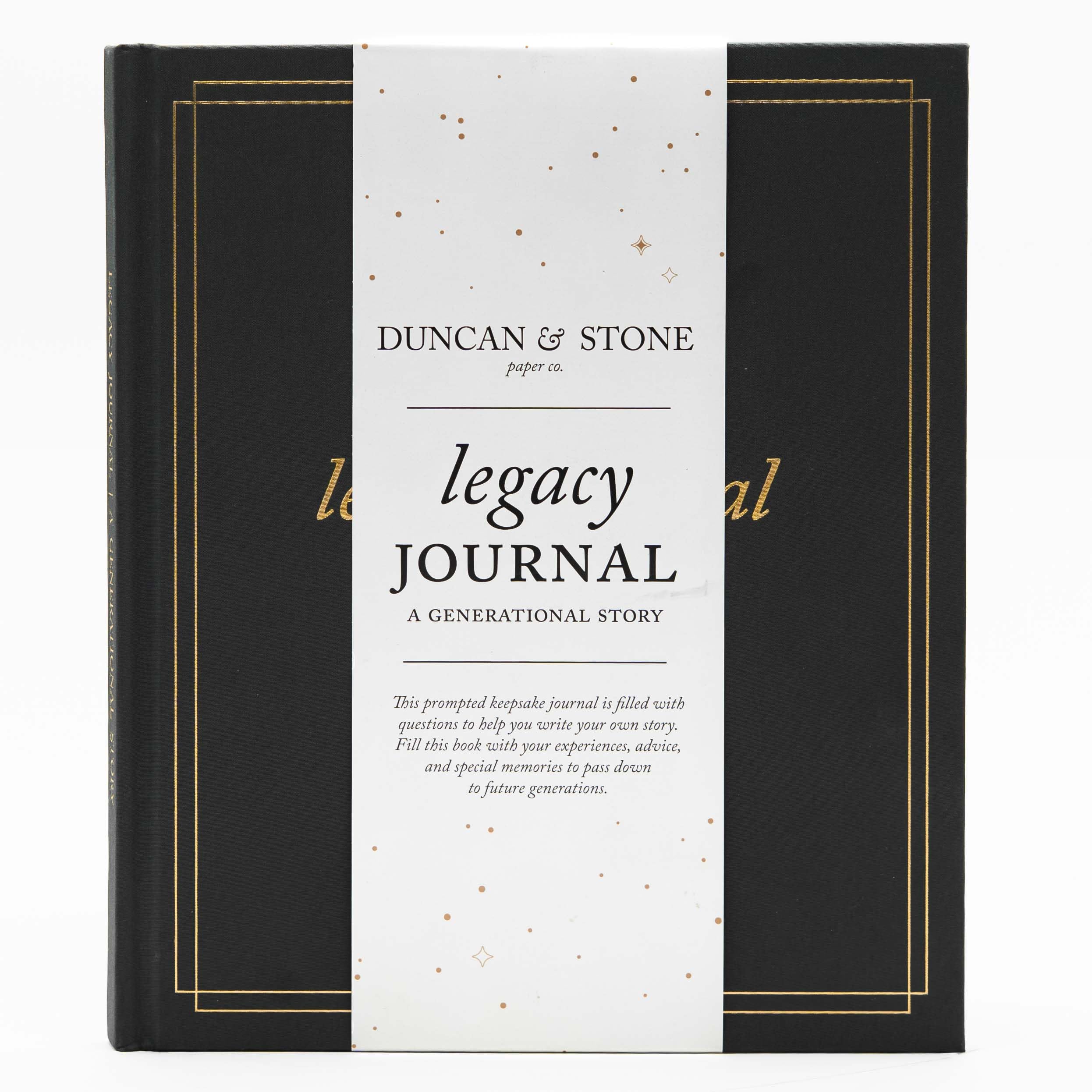 DUNCAN & STONE PAPER CO. Grandparents Legacy Journal (Charcoal) - A Guided Life Story Journal for Grandparents or Parents to Share their Memories & Keepsakes - Memory Book - Grandparents Gifts