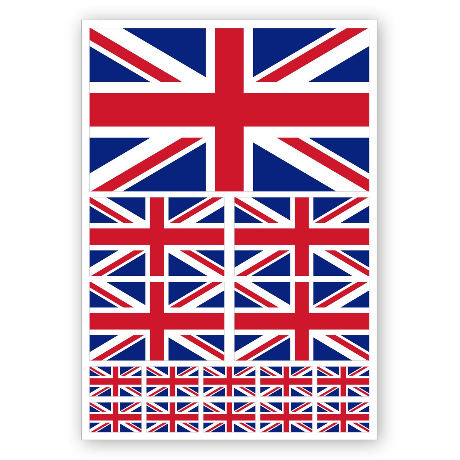 15 x Union Jack GB England Flag Decals Car Van Bike Waterproof Stickers
