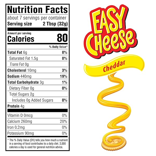 EASY CHEESE CHEDDAR CHEESE SNACK, 8 OZ