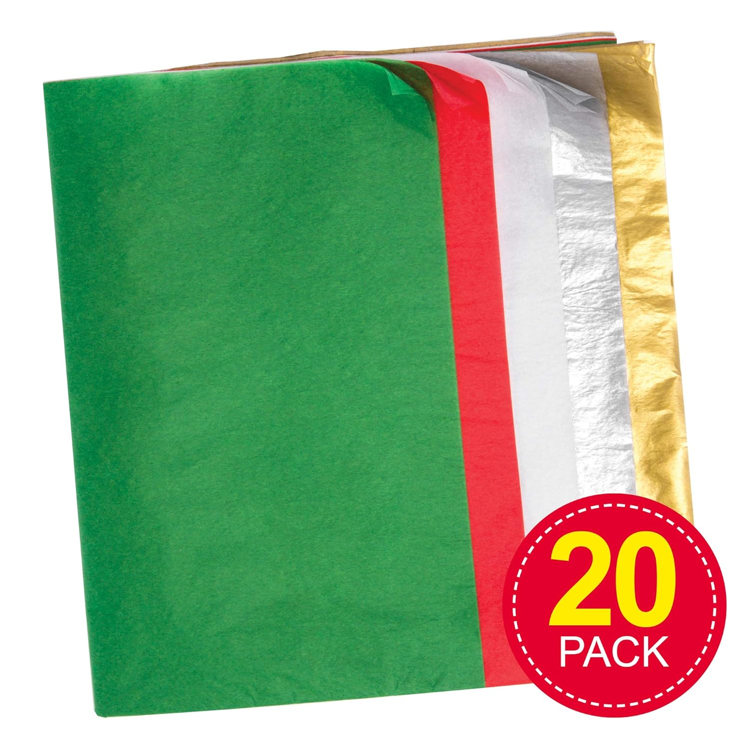 Festive Tissue Paper Value Pack (Pack Of 25) Christmas Craft Supplies - View #6