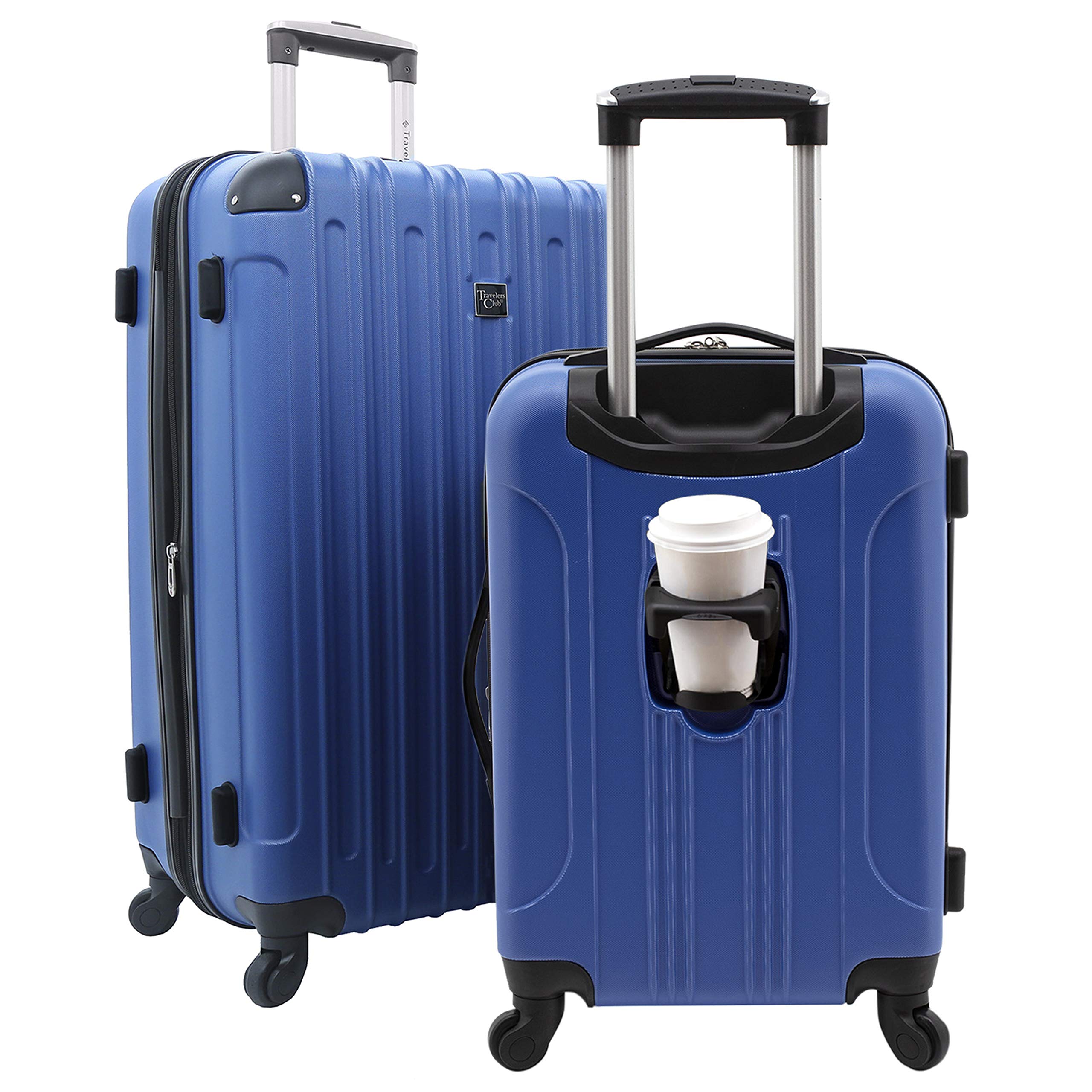 Madison Hardside Expandable Luggage with Cup/Phone Holder, Cobalt Blue, 2-Piece Set (20/28)