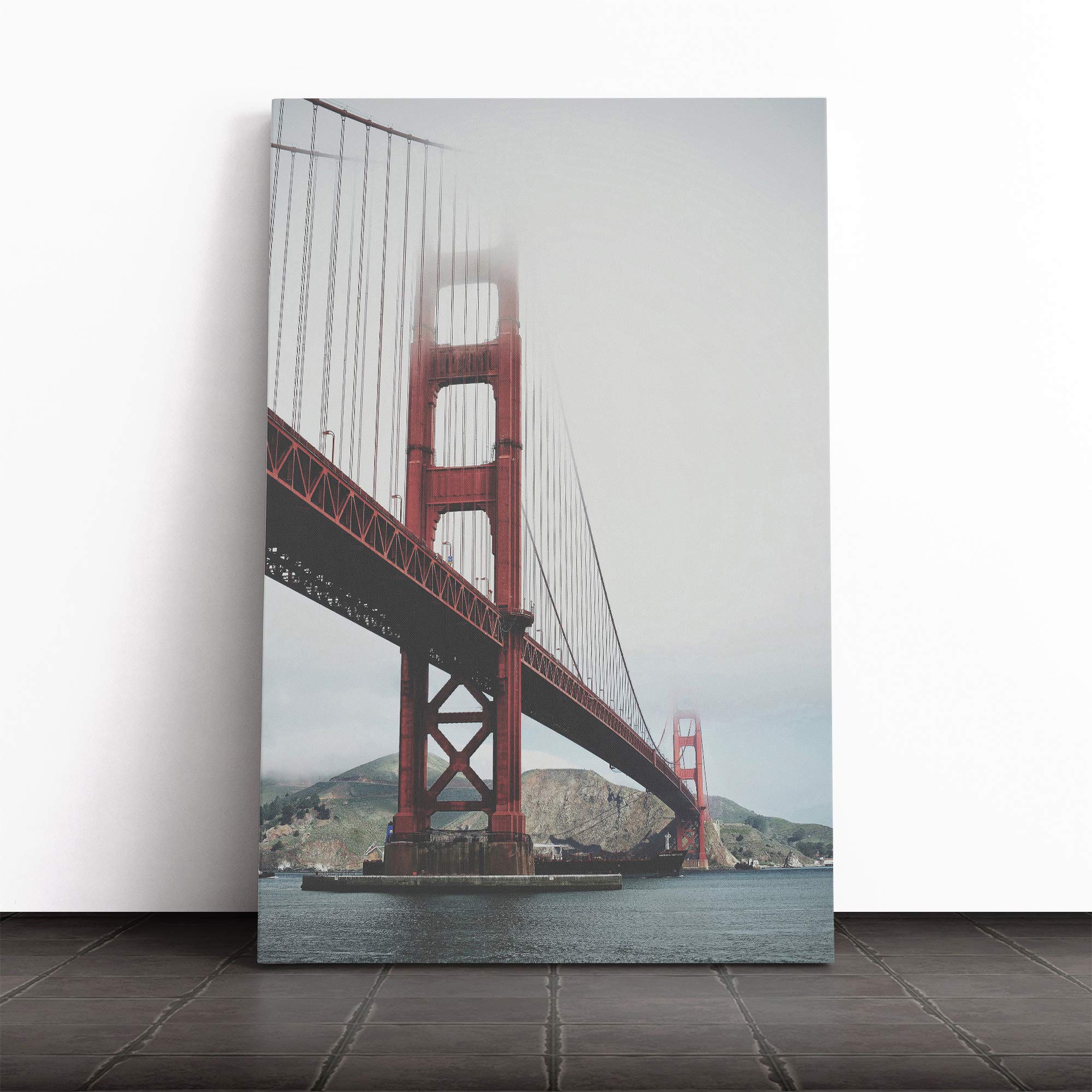 Golden Gate Bridge San Francisco Canvas Print | Gallery Wrapped 30mm Frame Wall Art | 20x14 inches | Ready to Hang | Modern Cityscape Picture | Living Room Bedroom Lounge Office