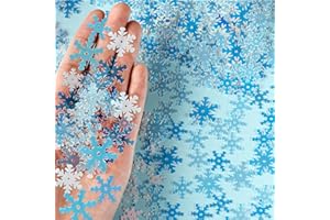 OuMuaMua 2000Pcs Snowflakes Confetti Decorations for Christmas, Iridescent Glitter PVC Snowflake Confetti Winter Snow Party Pack for Xmas Christmas Table Holiday DIY Crafts Party Decorations Supplies