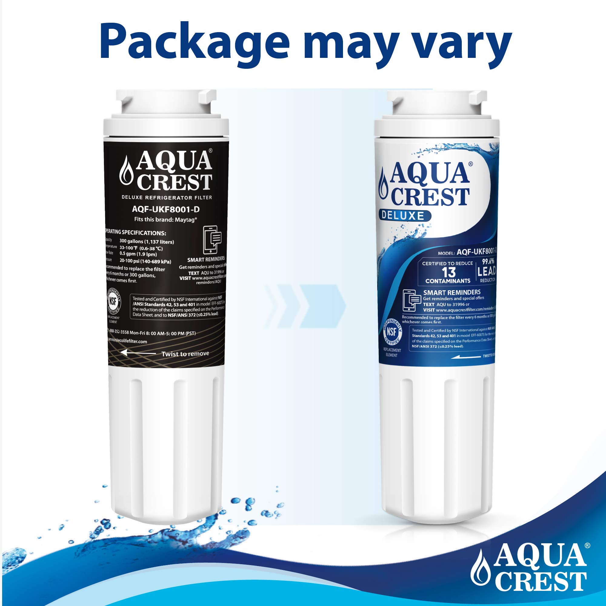 AQUACREST UKF8001 NSF 401 Certified to Reduce 99 of Lead, Pharmaceuticals and More, Compatible