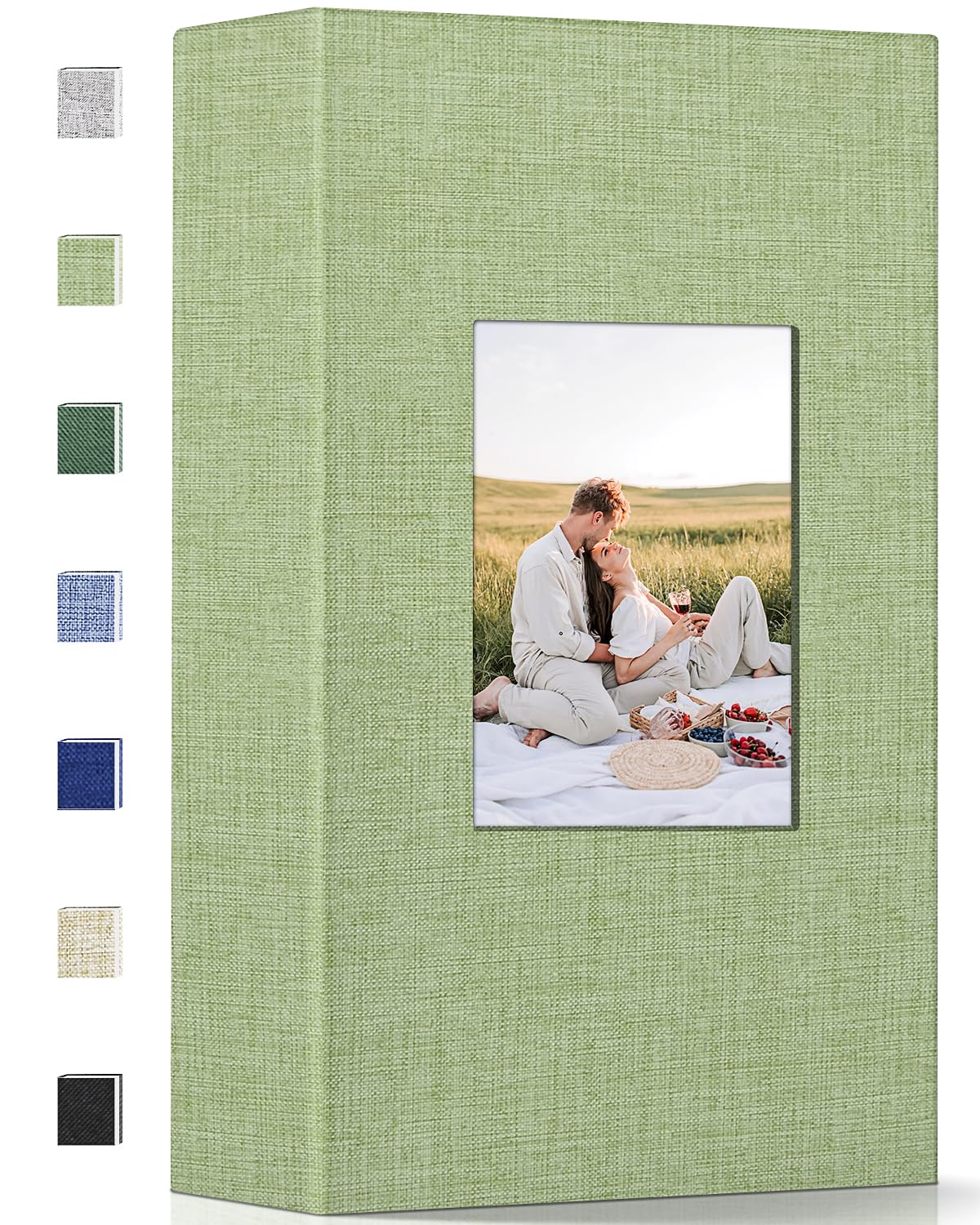 Popotop Photo Album 4x6-300 Photos Linen Cover Photo Books with 300 Horizontal Pockets,Slip-in Picture Albums for Family Wedding Anniversary Baby Vacation Pictures