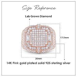Wedding Anniversary Ring For Men's Baguette & Round