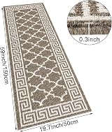 SHACOS Runner Rug Non Slip 50x150 cm Hallway Narrow Kitchen Rug Brown view 7