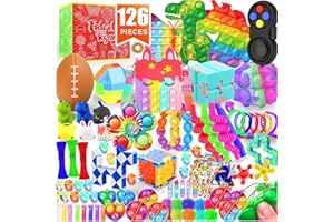 Fidget Toys, 126 Pack Party Favors for Kids 8-12 4-8, Sensory Toys Bulk Autism Autistic, Treasure Box Toys for Classroom, Stocking Stuffers, Goodie Bag Stuffers, Christmas Birthday Gifts Prizes