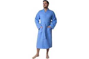 BAGNO MILANO Mens Robes, Waffle Robes For Men, Turkish Cotton Mens Bathrobes