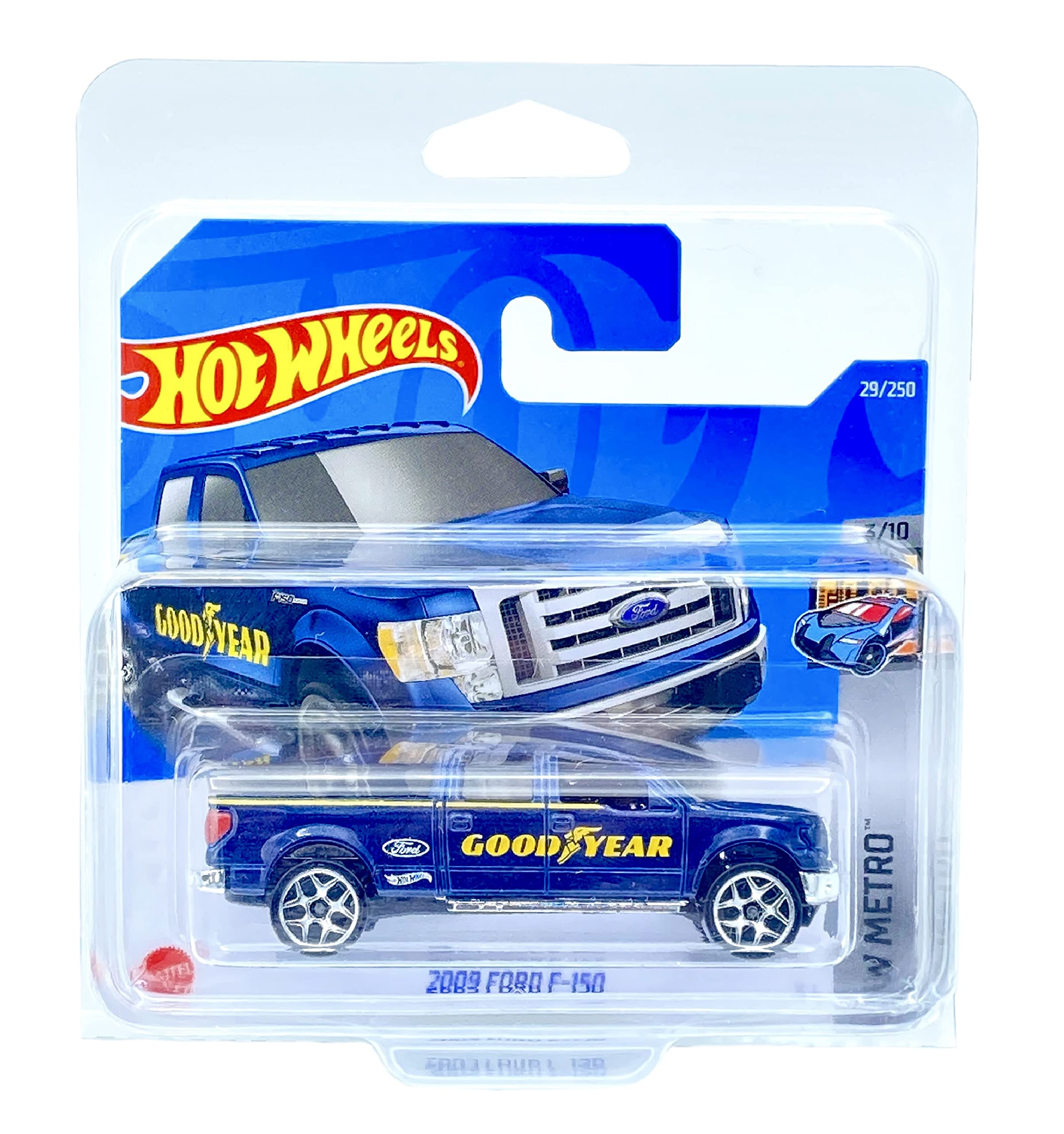 KLAS Hot Wheels 2009 Ford F-150 (Blue) 3/10 HW Metro 2022-29/250 (Short Card) *** COMES IN A CAR KEEPER PROTECTIVE COLLECTORS CASE *** HCT48