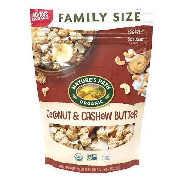 NATURE’S PATH ORGANIC COCONUT & CASHEW BUTTER GRANOLA,...