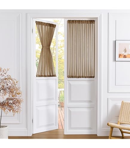 Amazon.com: Melodieux Dark Brown Semi Sheer Sidelight Curtains for