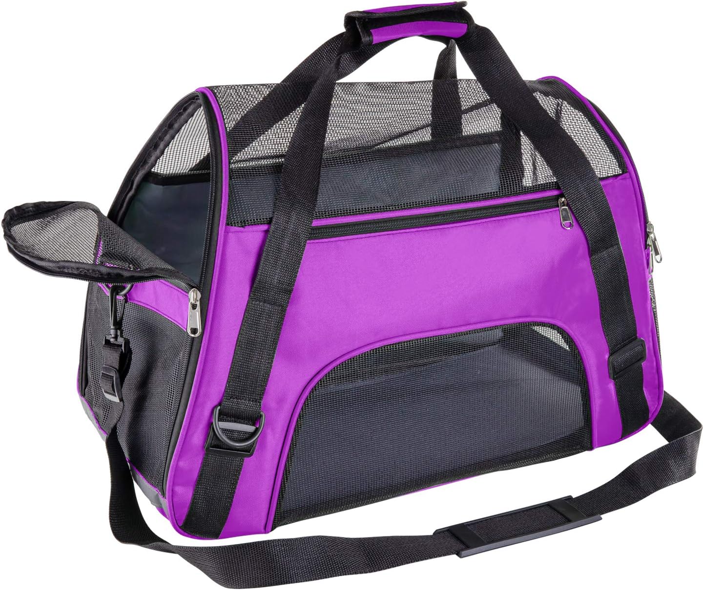 Soft Pet Carrier Airline Approved Soft Sided Pet Travel Carrying Handbag Under Seat Compatibility, Perfect for Cats and Small Dogs Breathable 4-Windows Design : Kitchen & Dining