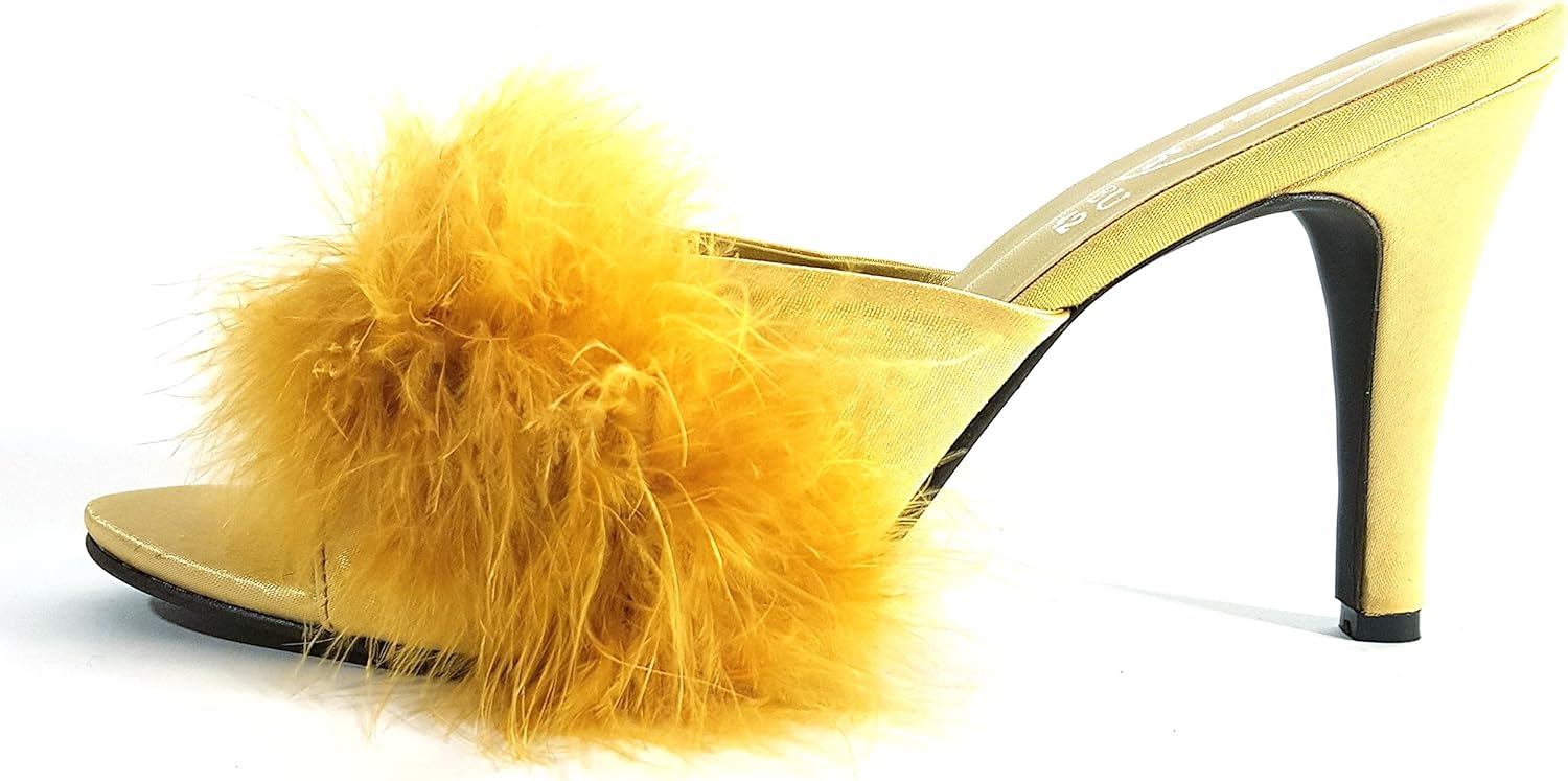 feather mules heels