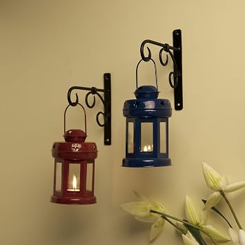 Buy Homesake Wall Star Light Decorative Metal Lantern Indoor Outdoor Hanging Lantern Tea Light Candle Holder For Home Decoration For Home Room Bedroom Lights Decoration Pack Of 2 Designer Candle Tealight Holder