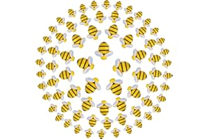 Waydress 105 Pieces Tiny Resin Bees Decor Honeybee Shape Resin Crafts Bumble DIY Bee Embellishments with Storage Box for Home Party Handicrafts Making Decorations, 4 Sizes