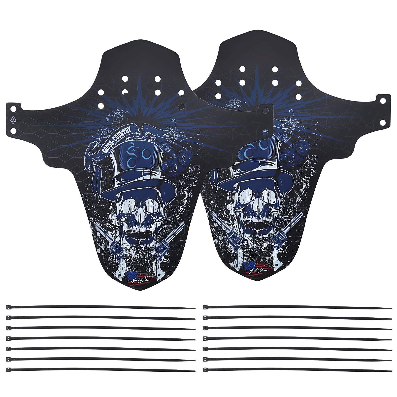 The Lord of the Tools 2x MTB Bicycle Mudguards Kit Black Blue Mountain Bike Front Rear Splash Mud Guards Ultra Thin Fit for 26¡° 27.5¡± 29¡° Wheel